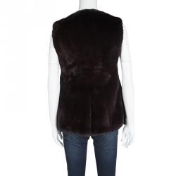 Pre Owned Marni Brown Rabbit Fur Vest S