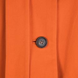Marni Orange Cotton Knit Neck Tie Detail Sleeveless Coat M