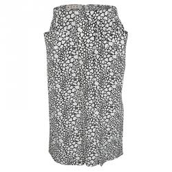 Pre Owned Marni Monochrome Printed Silk Skirt S