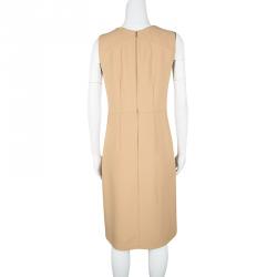 Pre Owned Marni Pale Orange Box Pleat Detail Sleeveless Dress S