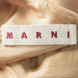 Pre Owned Marni Pale Orange Box Pleat Detail Sleeveless Dress S