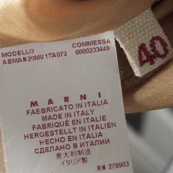 Pre Owned Marni Pale Orange Box Pleat Detail Sleeveless Dress S