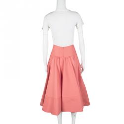 Pre Owned Marni Pink Cotton Silk High Waist Flared Skirt S