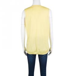 Marni Yellow Cashmere Sleeveless Button Front Sweater Vest S