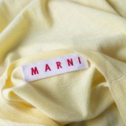 Marni Yellow Cashmere Sleeveless Button Front Sweater Vest S
