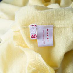 Marni Yellow Cashmere Sleeveless Button Front Sweater Vest S
