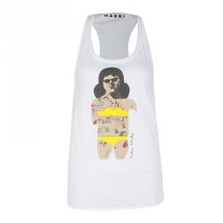 Peter Blake for Marni White Pop Art Print Racer Back Tank Top S