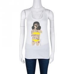 Peter Blake for Marni White Pop Art Print Racer Back Tank Top S