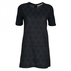 Pre Owned Marni Navy Blue Textured Front Cashmere Blend Tunic M