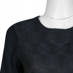 Pre Owned Marni Navy Blue Textured Front Cashmere Blend Tunic M