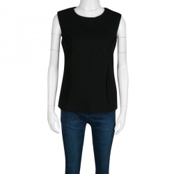 Pre Owned Marni Black Textured Wool Blend Sleeveless Top M
