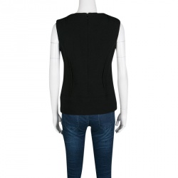 Pre Owned Marni Black Textured Wool Blend Sleeveless Top M