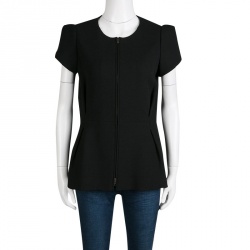 Marni Black Wool Zip Front Tailored Top M