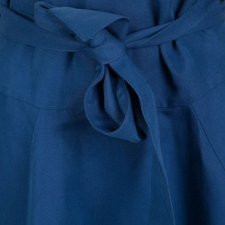 Pre Owned Marni Blue Waist Tie Detail Flared Midi Skirt M