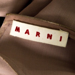 Pre Owned Marni Beige Wool Gathered Sleeve Top S