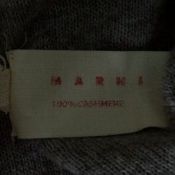 Pre Owned Marni Brown and Grey Cashmere Ribbed Trim Cropped Cardigan M