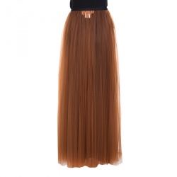 Pre Owned Marni Toffee Gathered Tulle Maxi Skirt S