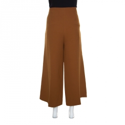Pre Owned Marni Brown Wool High Rise Wide Leg Culottes M