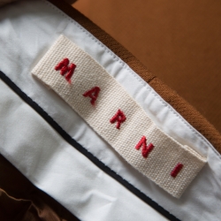 Pre Owned Marni Brown Wool High Rise Wide Leg Culottes M