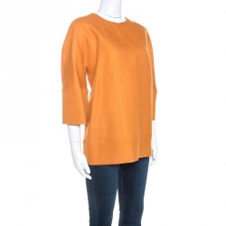 Pre Owned Marni Orange Wool Crepe Top M