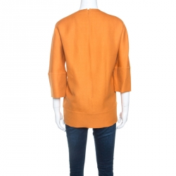 Pre Owned Marni Orange Wool Crepe Top M
