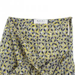 Pre Owned Marni Yellow Ruffle Print Skirt M