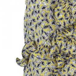 Pre Owned Marni Yellow Ruffle Print Skirt M