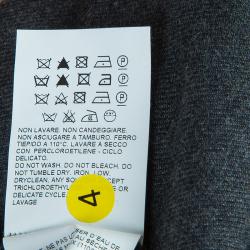 Pre Owned Marni Grey Long Sleeve Ruffle Detail Button Down Wool Blouse M