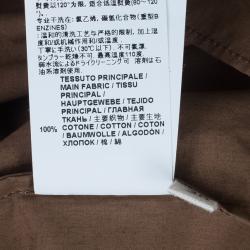 Pre Owned Marni Brown Ruffle Detail Cotton Blouse S