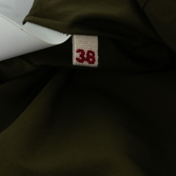 Pre Owned Marni Olive Green Cotton Poplin Balloon Sleeve Top S