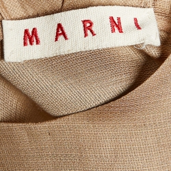 Marni Brown Silk & Wool Pleated Shoulder Tunic L