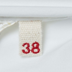 Pre Owned Marni White Cotton Asymmetric Flounce Mini Shirt Dress S