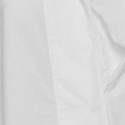 Pre Owned Marni White Cotton Asymmetric Flounce Mini Shirt Dress S