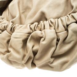 Pre Owned Marni Beige Faux Leather Pleated Berta Hobo