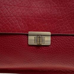 Marni Red Textured Leather Shoulder Bag