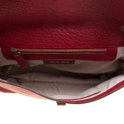 Marni Red Textured Leather Shoulder Bag