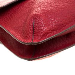 Marni Red Textured Leather Shoulder Bag