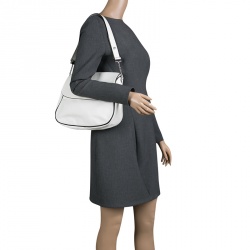 Pre Owned Marni White Leather Flap Shoulder Bag