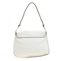 Pre Owned Marni White Leather Flap Shoulder Bag