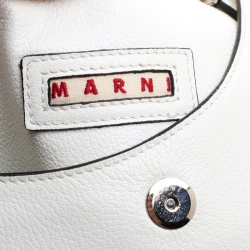 Pre Owned Marni White Leather Flap Shoulder Bag
