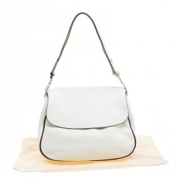 Pre Owned Marni White Leather Flap Shoulder Bag