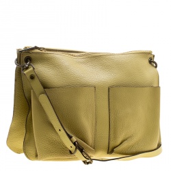 Marni Yellow Green Leather Bandoleer Crossbody Bag