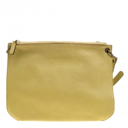 Marni Yellow Green Leather Bandoleer Crossbody Bag