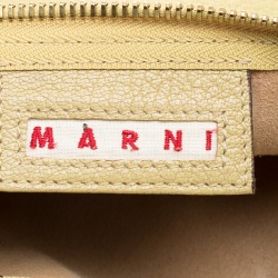 Marni Yellow Green Leather Bandoleer Crossbody Bag