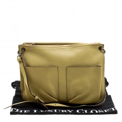 Marni Yellow Green Leather Bandoleer Crossbody Bag