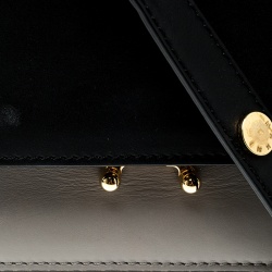 Marni Grey/Black Leather Medium Trunk Shoulder Bag