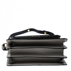 Marni Grey/Black Leather Medium Trunk Shoulder Bag