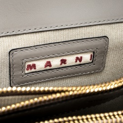 Marni Grey/Black Leather Medium Trunk Shoulder Bag