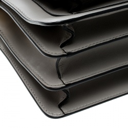 Marni Grey/Black Leather Medium Trunk Shoulder Bag