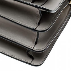 Marni Grey/Black Leather Medium Trunk Shoulder Bag